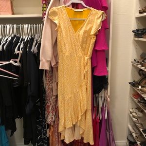 Yellow Midi Wrap Dress XSP